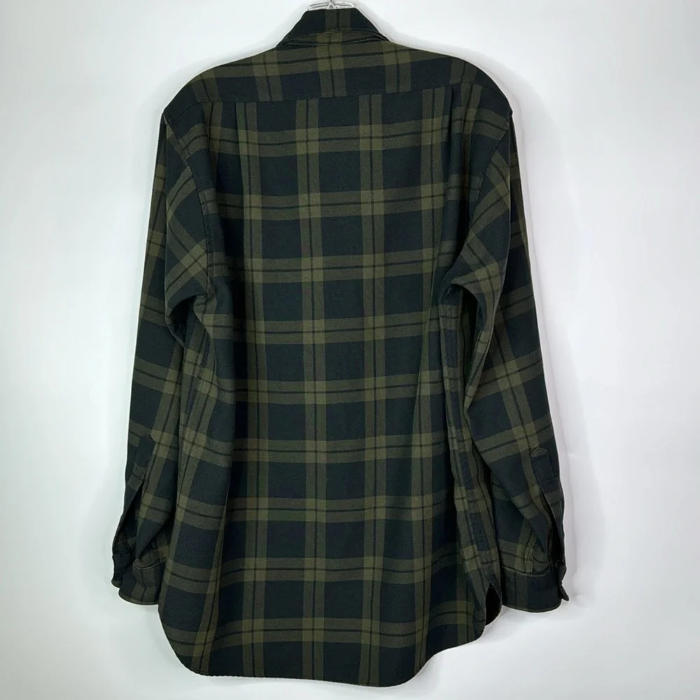 Gander Mountain Black Green Long Sleeve Button Down Shirt Size Medium